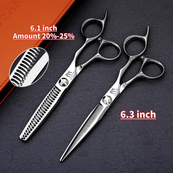 MURASAKI Ensemble de ciseaux de barbier CNC de qualité supérieure, accessoires de barbier en acier j