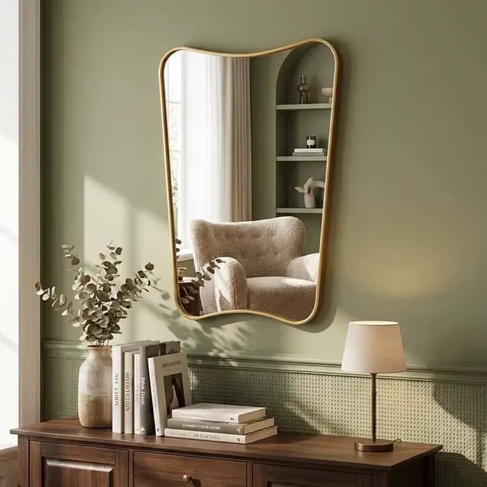 Miroir de maquillage mural rétro français