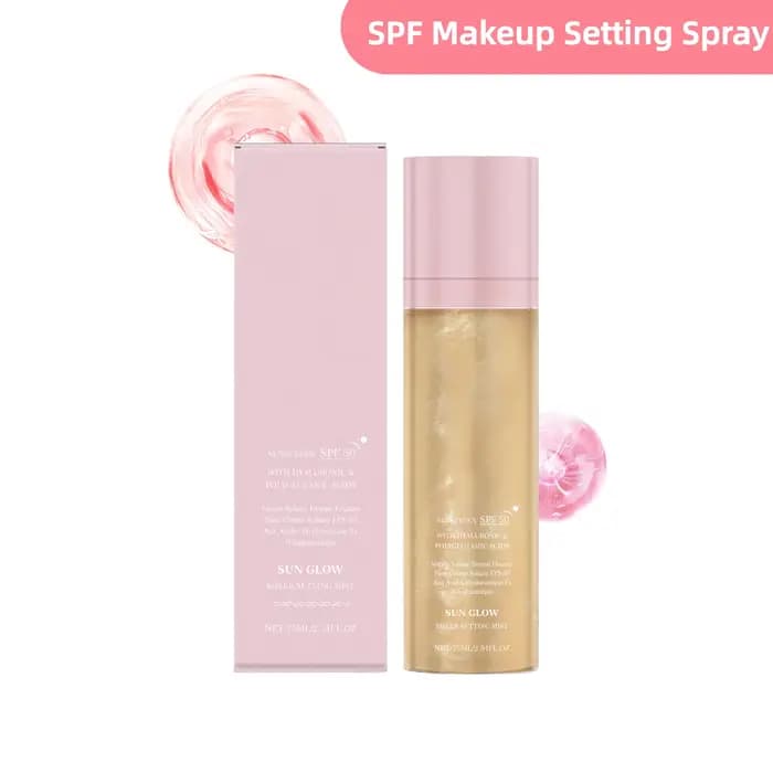 Spray Fixateur de Maquillage SPF Hydratant Effet Lumineux Waterproof Léger Non Gras Longue Durée Brume Fixatrice de Maquillage Protectrice Solaire