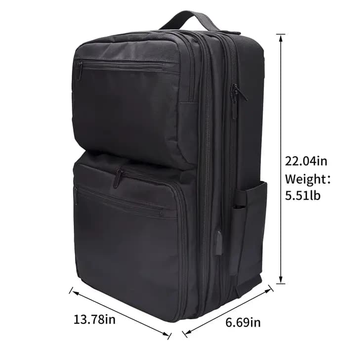 YUNTES sac à dos de voyage de maquillage de barbier professionnel séparateurs réglables USB-grand sa