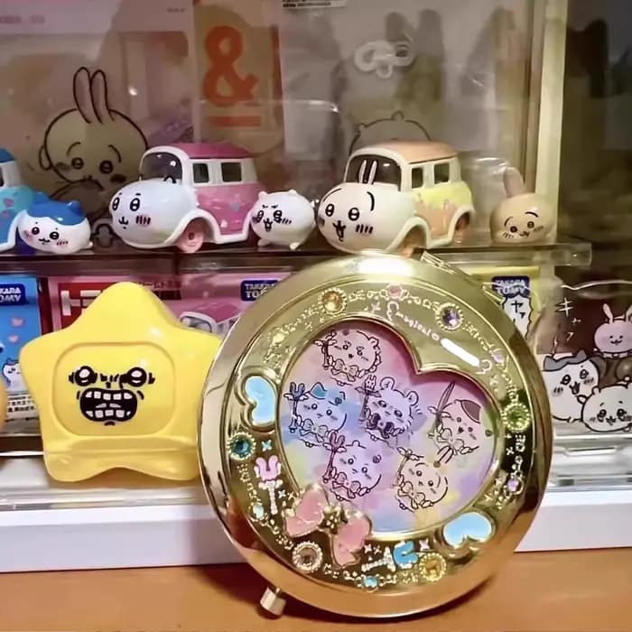 Nouveau Miroir Compact en Forme de Cœur Magic Girl Hachiware Usagi Kawaii Double Face Portable pour Maquillage et Boîte à Bijoux Cadeau