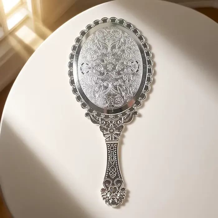 Miroir à main vintage, miroir de maquillage européen vintage, miroir cosmétique portable pour le maq