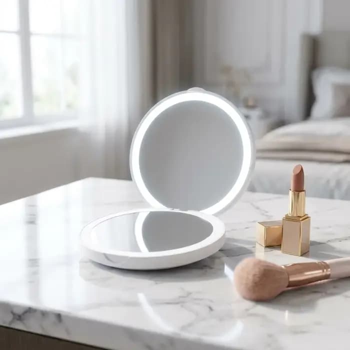 Miroir de maquillage LED portable