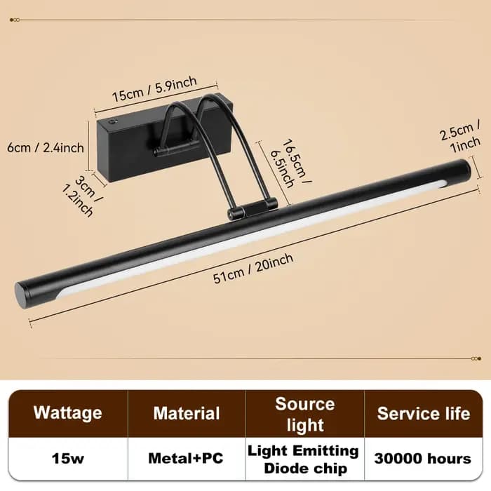 Lampe LED moderne pour miroir, murale, tricolore, pour maquillage, 40/50cm, étanche, pour salle de b