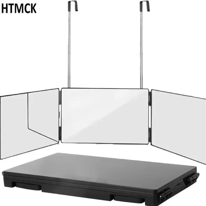 Miroir pliable portable avec crochets télescopiques réglables
