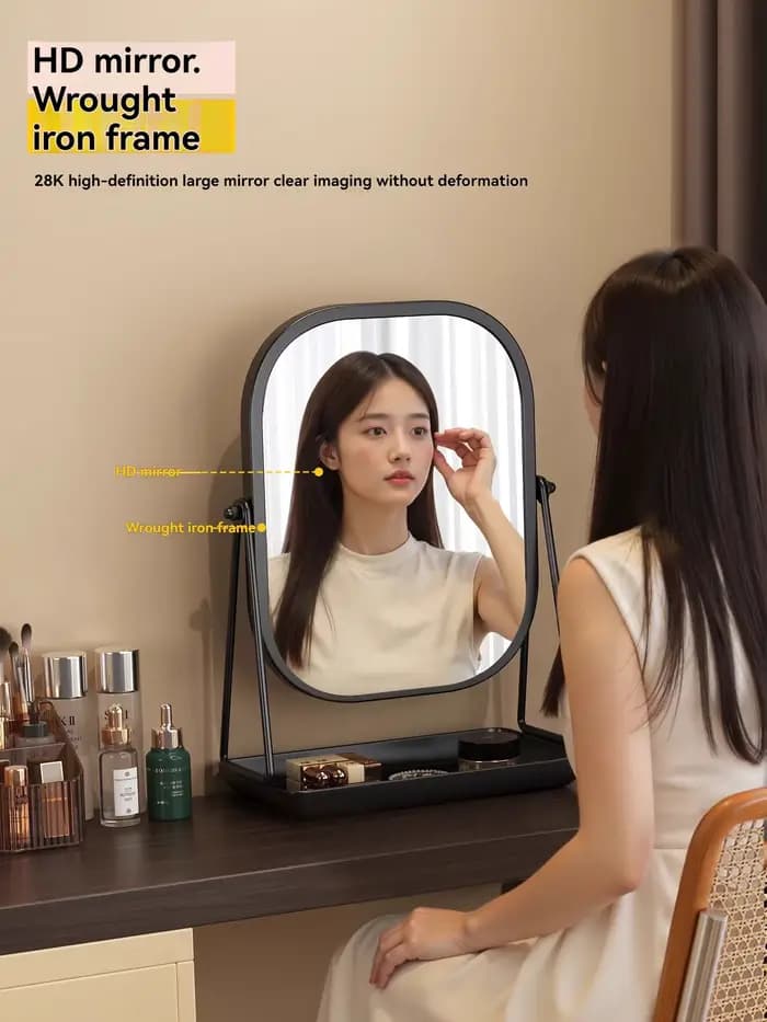 Miroir de maquillage rotatif