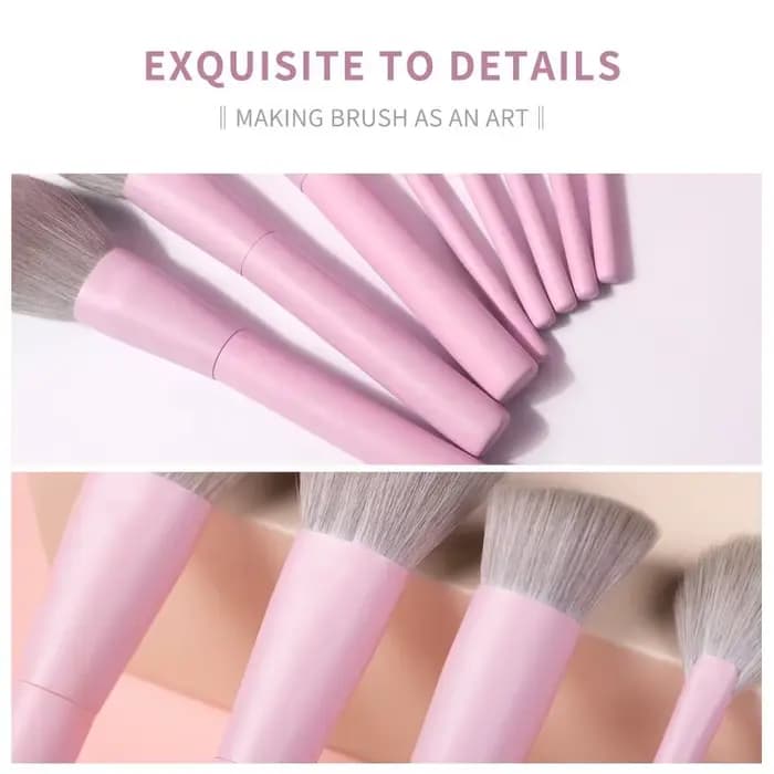 Ensemble de pinceaux de maquillage violet rose