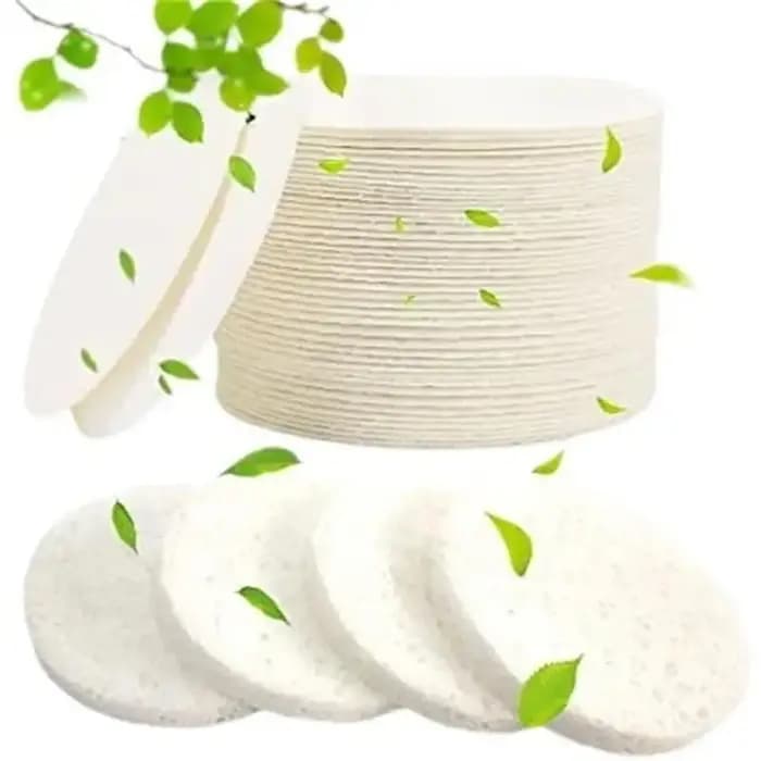 Éponge ronde blanche pour le lavage du visage