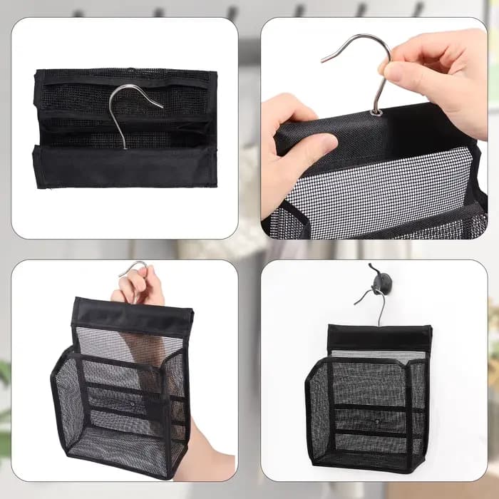 Trousse de toilette suspendue en maille PVC
