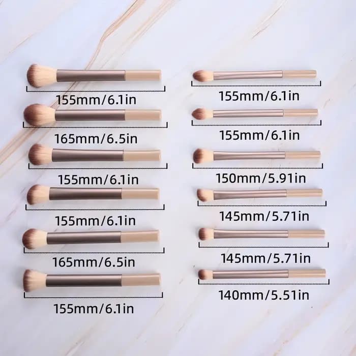 Ensemble de 15 pinceaux de maquillage professionnels avec manche ergonomique et poils doux