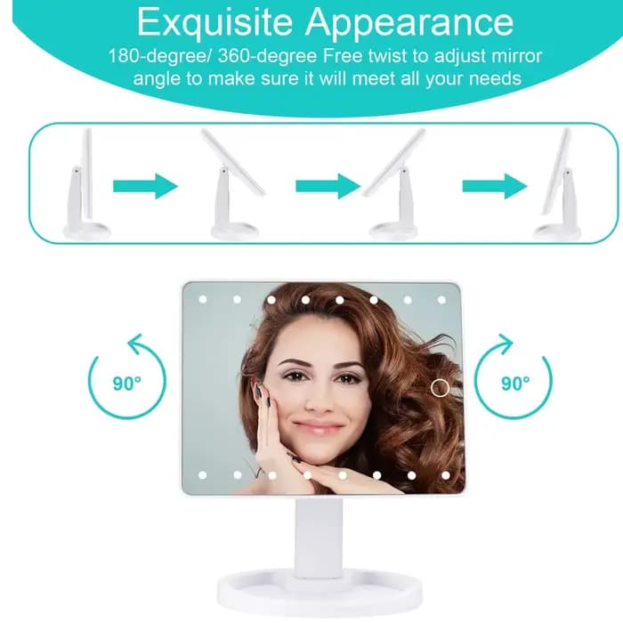 Miroir de maquillage lumineux avec rotation