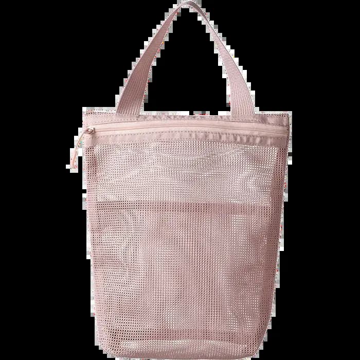 Trousse de toilette portable avec poignée pratique, grande capacité, sac de rangement en maille pour