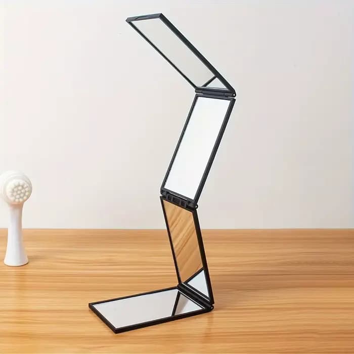 Miroir multi-angles à 3 volets et 4 couches – Design portable de style dessin animé pour salle de ba