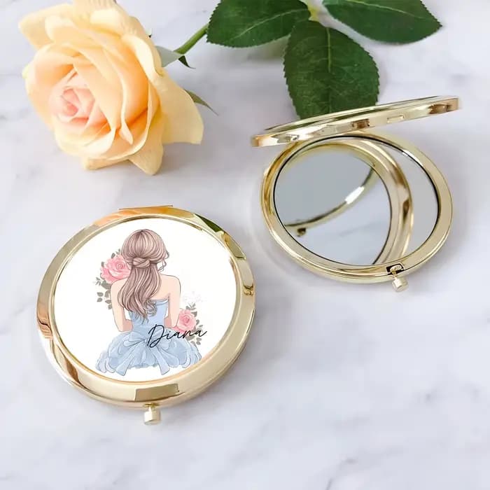 Miroir de maquillage personnalisé avec lettres