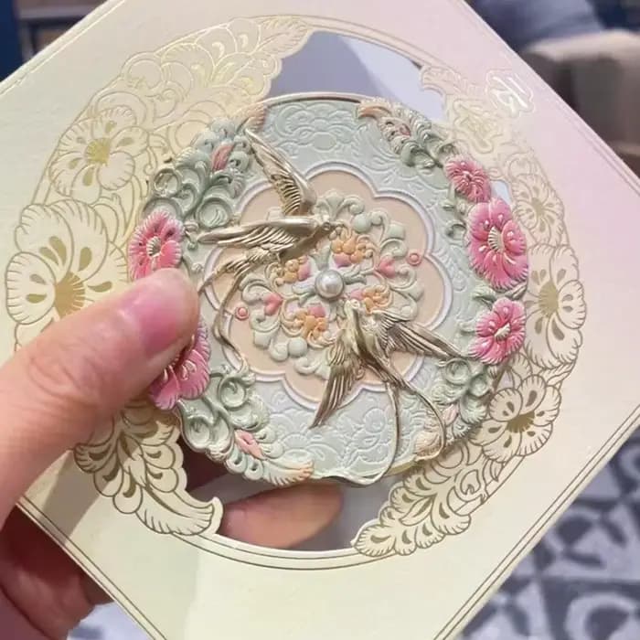 Miroir de maquillage Portable de style chinois