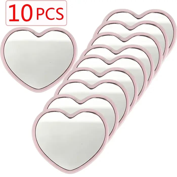Mini miroir de maquillage mignon en forme de cœur