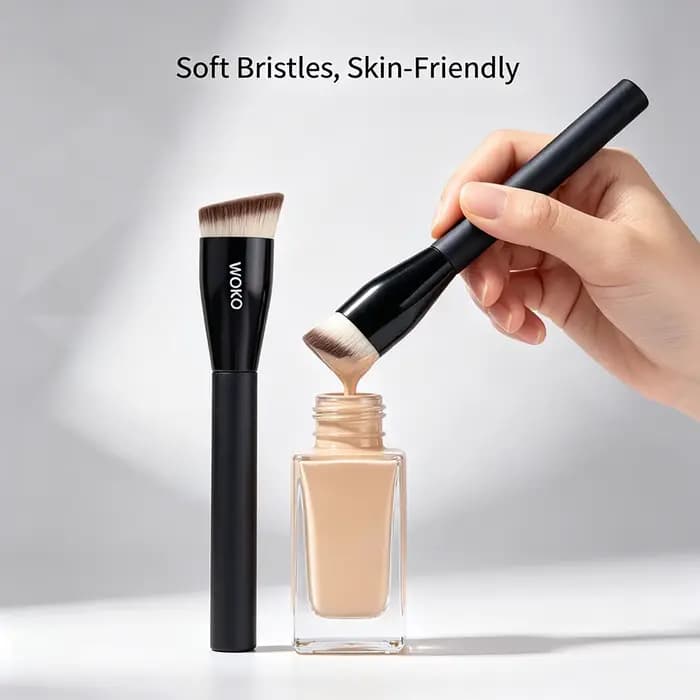 Pinceaux de maquillage pour fond de teint à dessus plat