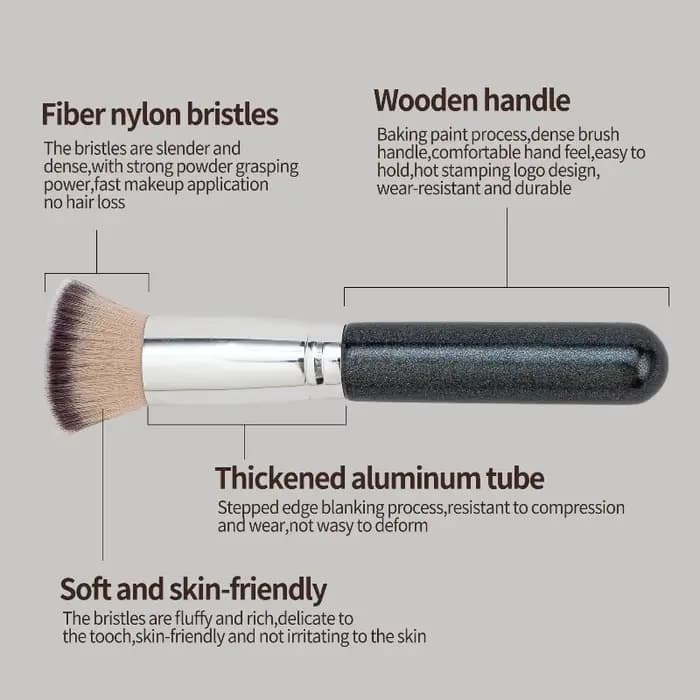 1 pinceau de maquillage avec boîte pour fond de teint