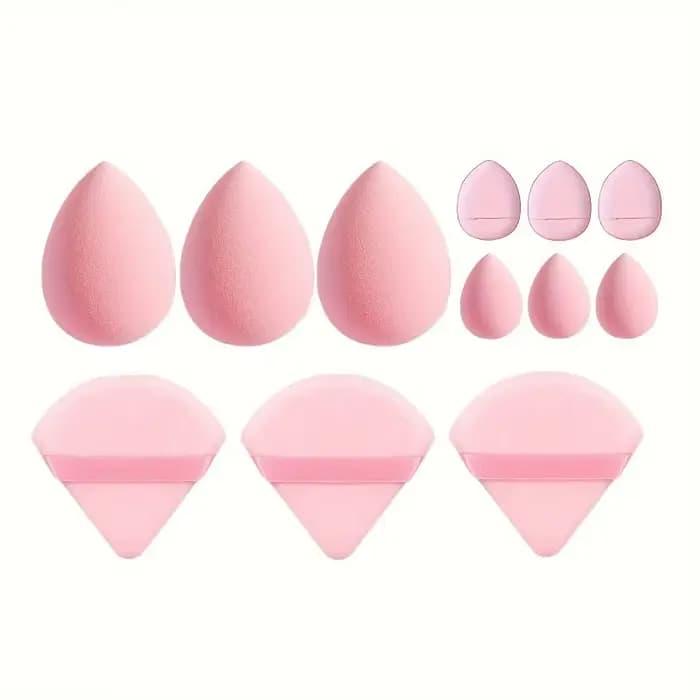 12 pièces maquillage éponge mélangeur beauté oeuf doux cosmétique bouffée fond de teint éponges poudre