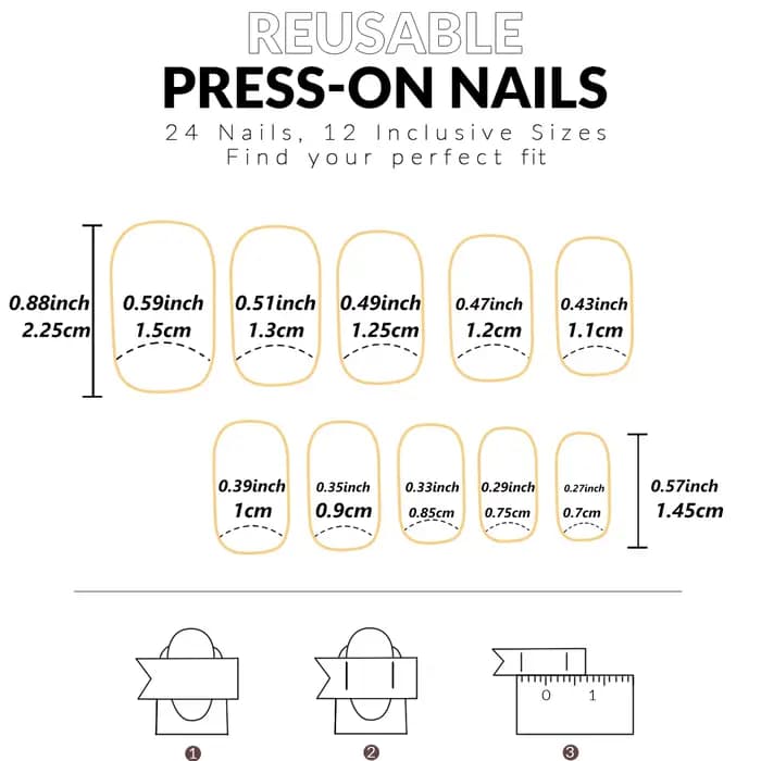 24 pièces français flash bordure blanche fleur de cerisier strass faux ongles ensemble d'ongles blan