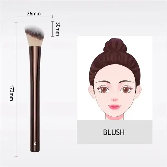 No. 15 pinceau à Blush sablier contour coudé