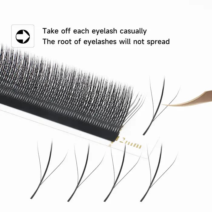 XIUSUZAKI 3D W trois cœurs Triple conseils cils W forme Extensions de cils Blister naturel préfabriq