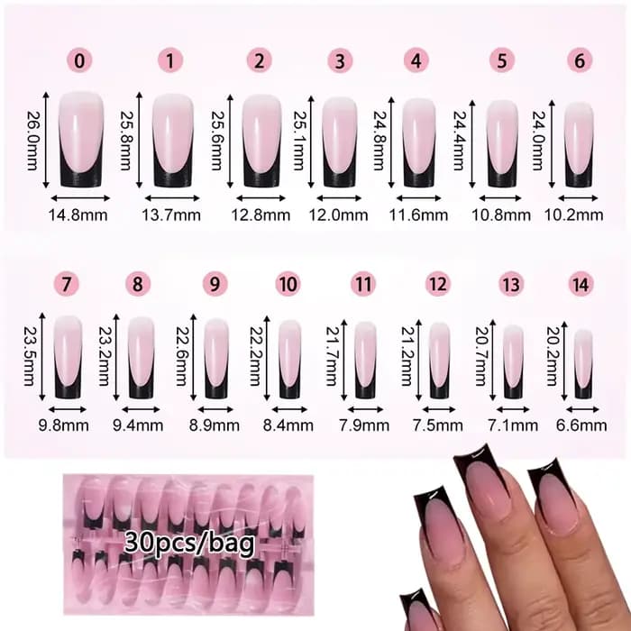 30 pièces pointes d'ongles carrées été français dégradé faux ongles d'orteil portable court carré pi