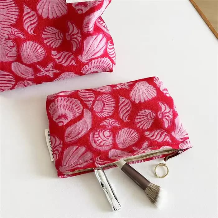 Sac de maquillage imprimé coquillage