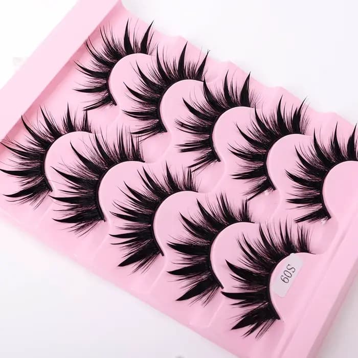 Nouveau 5 paires de faux cils humides, à porter naturellement des cils, queue pointue quotidienne, S