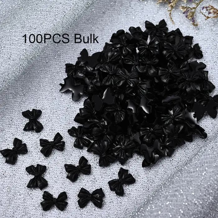 50/100 pièces rose blanc Kawaii arc breloque pour ongles 3D résine nœud papillon Flatback