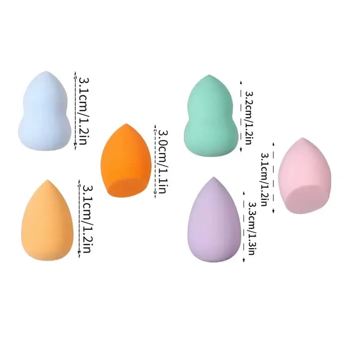 Éponges de maquillage sans latex, 10/20/25/50/100 pièces | Couleurs et formes aléatoires pour liqu