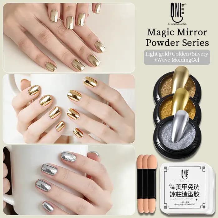 Poudre magique pour ongles en 3 couleurs