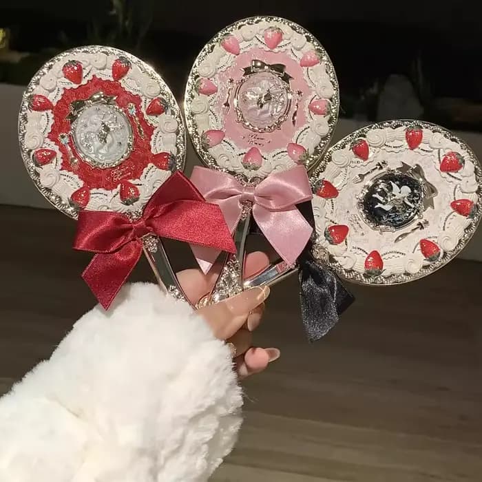 Flowerknows Mirror Midsummer Night Bunny Garden Mirrors Strawberry Cupid Handheld Makeup