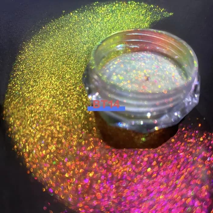 Poudre de pigment de perle caméléon chromé, 0.25g, sirène aurore, arc-en-ciel Transparent, Super Colorshift, effet miroir