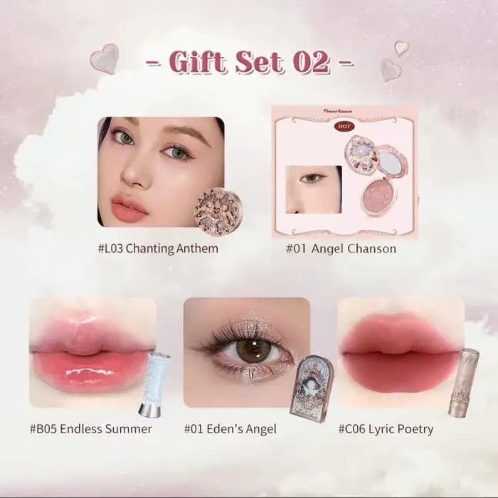 Kit de maquillage Flower Knows, ensemble complet de maquillage professionnel, cadeau, sirène, ange,