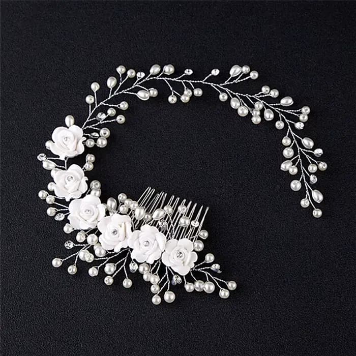 Bijoux de cheveux de mariage de luxe pour peigne à cheveux en perles de mariée, accessoire de cheveu