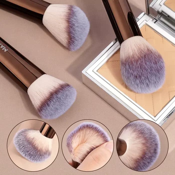 MAANGE – 14 pinceaux de maquillage avec 2 houppettes à coussin d'air