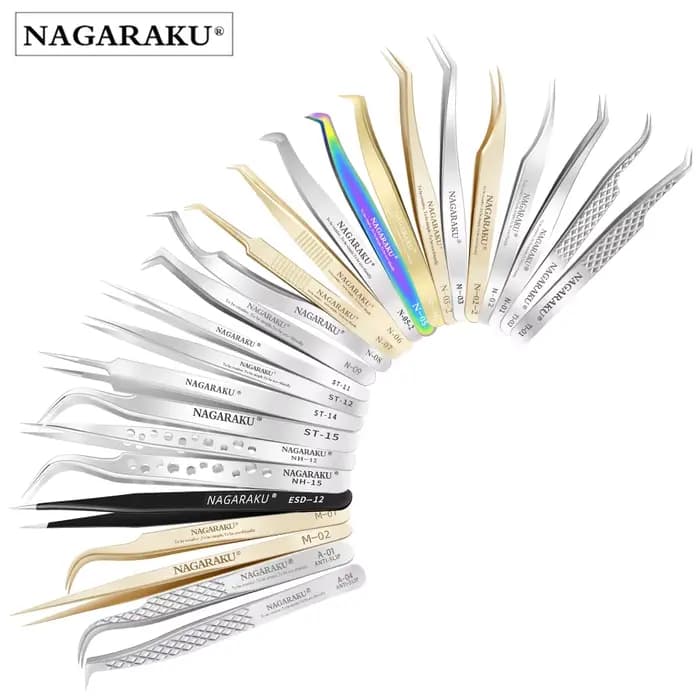 NAGARAKU pince à épiler pour Extension de cils maquillage pince précise 3D pour cils en acier inoxyd