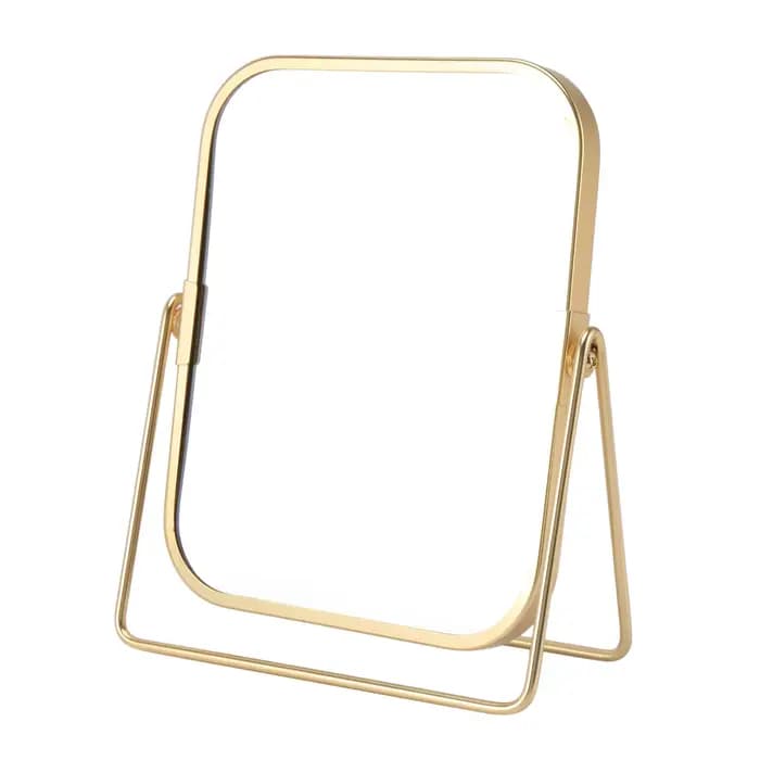 Miroir de maquillage avec support en métal, miroir de courtoisie, miroir de bureau à percussion, rés