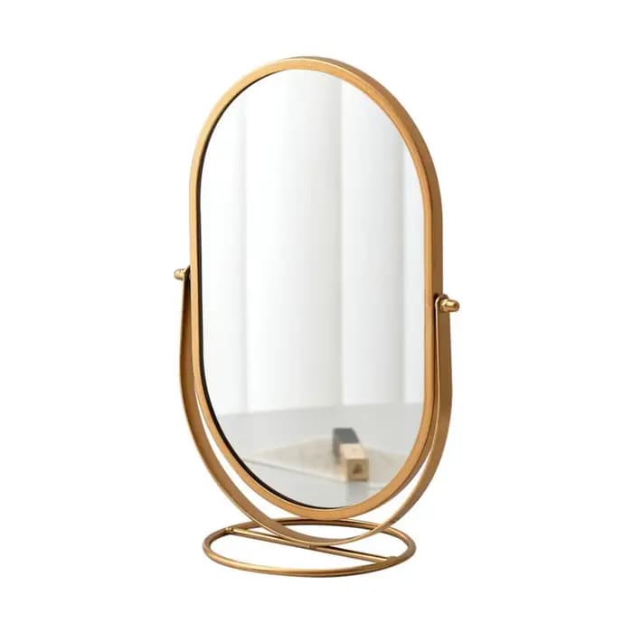 Outil de maquillage 360 ° Miroir de maquillage rotatif ovale de luxe, miroir de vanité lumineux, d