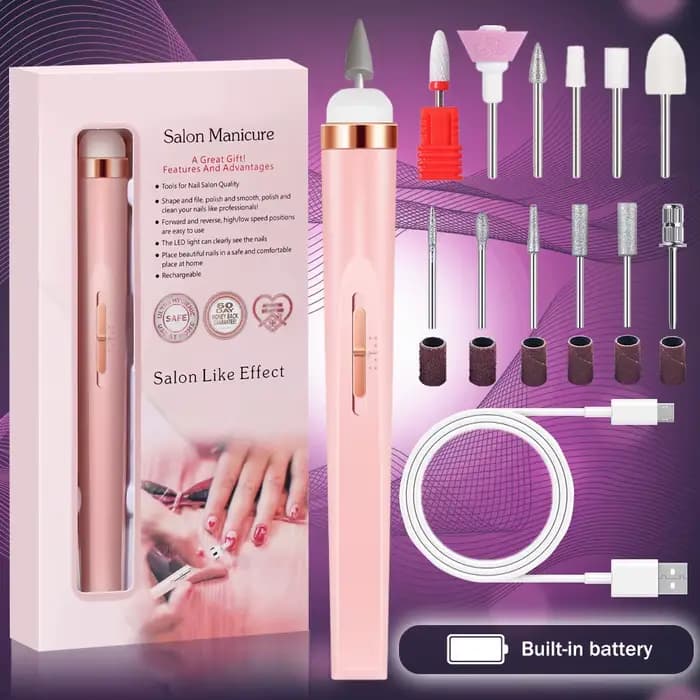 LINMANDA-Kit de perceuse à ongles électrique professionnelle, ensemble de limes à ongles sans fil po