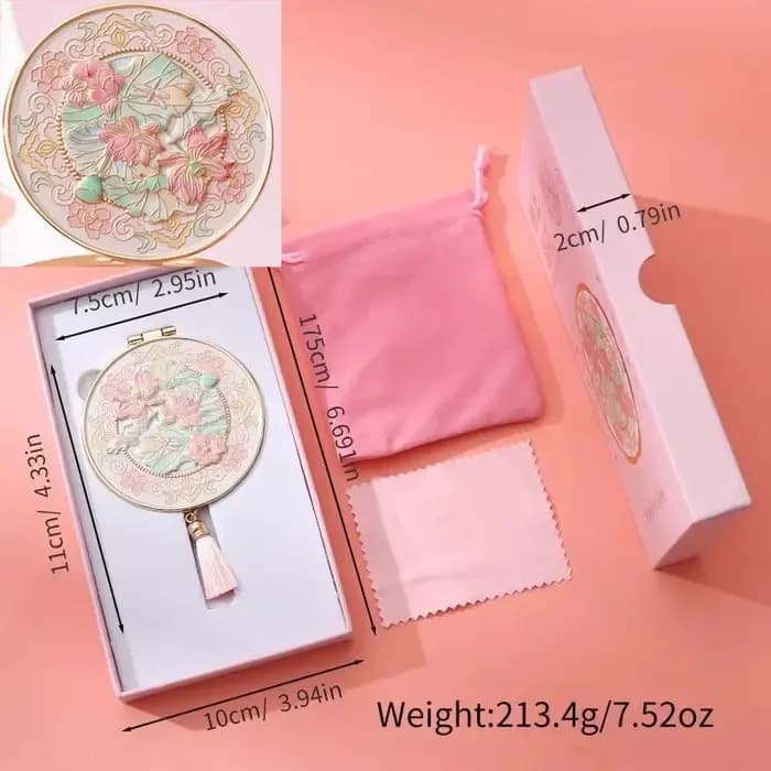 Miroir de maquillage double face pliable à main