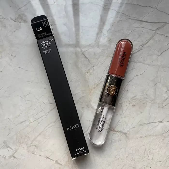KIKO Rouge à lèvres double embout 3D, Gloss à lèvres effet miroir transparent, Huile à lèvres longue