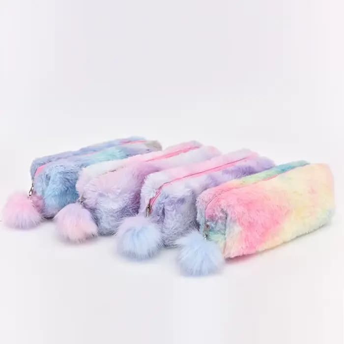 Étui à crayons en peluche Kawaii pour filles