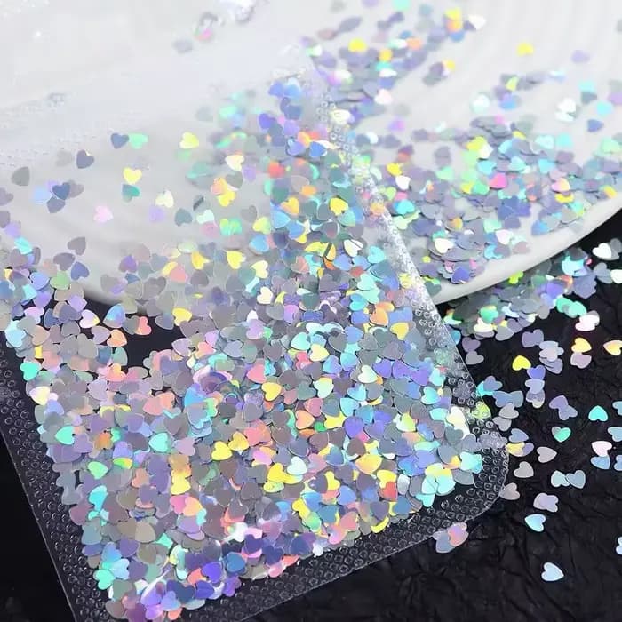 10g Laser argent étoile ongles paillettes