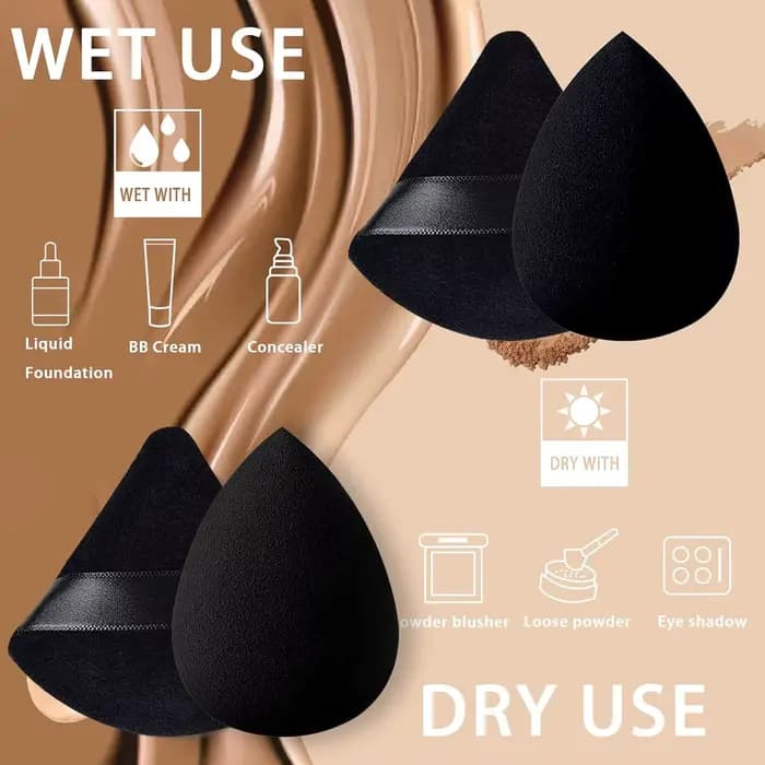 Lot de 21 éponges de maquillage noires