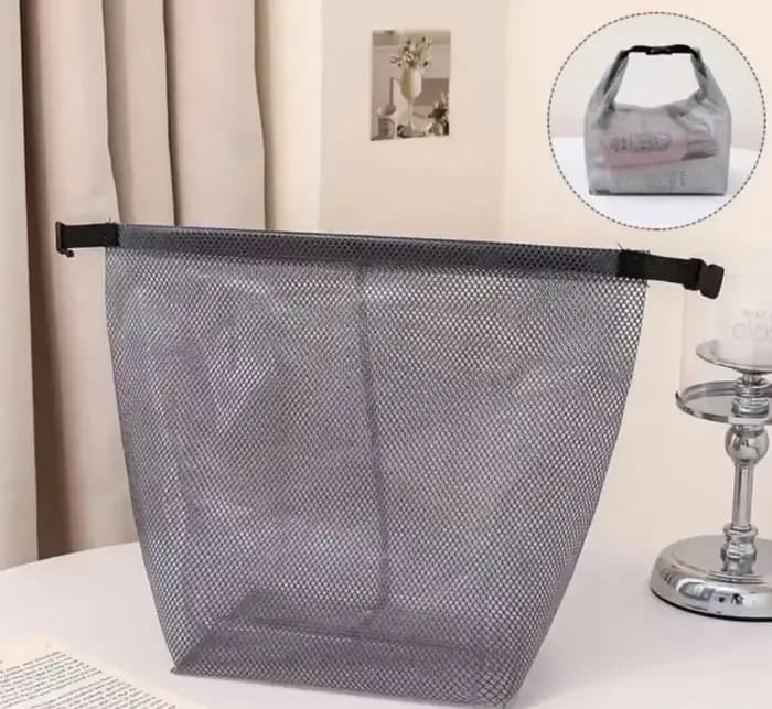 Sac de rangement étanche avec cordon de serrage, trousse de toilette unisexe de grande capacité pour