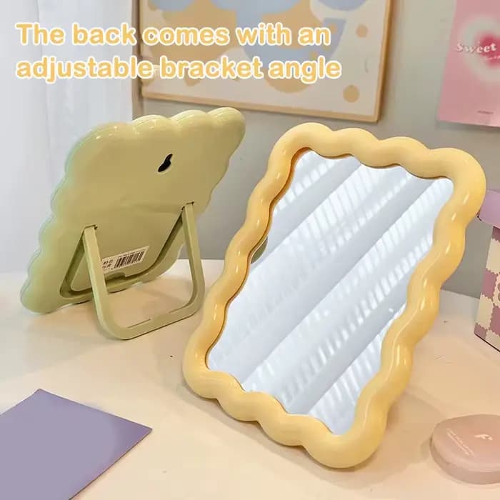 Miroir de maquillage de bureau ondulé pour étudiant