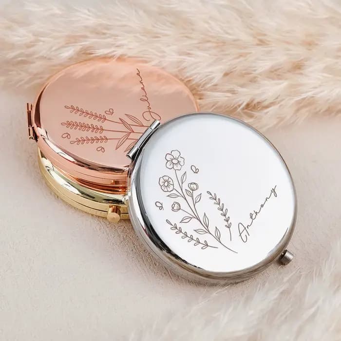 Miroir de maquillage de poche personnalisé de 7CM