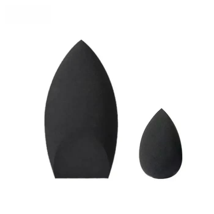 2 éponges de maquillage noires en forme d'œuf – Sans latex
